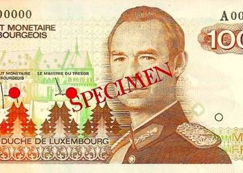 LUKSEMBURG 1985 UNC-1000 franków - P59s - SPECIMEN.RZADKI!