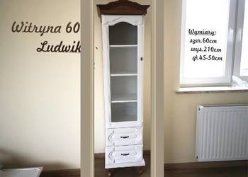 Biała Witryna Ludwik 50` Dąb Korona Rustikal Natura Producent BEKAS Meble