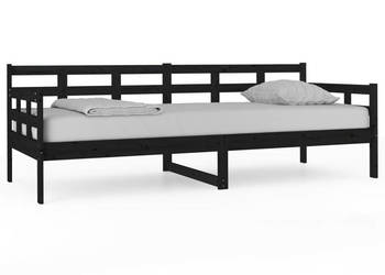 Łóżko dzienne czarne lite drewno sosnowe 80x200 cm WM-820366
