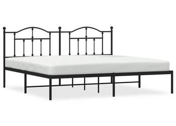 Łóżko Metalowe Czarne Rama Łóżka Ze Stelażem 193x203 cm WM-353445
