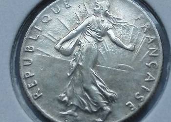 FRANCJA-50 CENTIMES-1919 r SREBRO