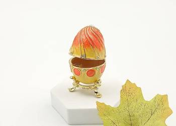 Jajko jajo faberge pojemniki szkatułka pomarańczowe styl mandaryński