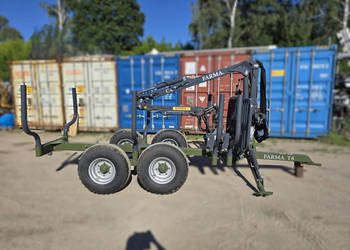 Przyczepa leśna do zrywki FARMA T6 + żuraw C4,2 (NOWA z gwarancją)