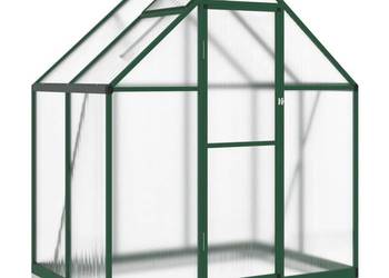 vidaXL Szklarnia z ramą podstawy, zielona, 169x114x202 cm, (SKU:4005826)