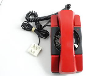 Kultowy czerwony telefon BRATEK – RWT Radom – 1991r. – Vintage PRL