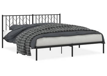 Łóżko Metalowe Czarne Rama Łóżka Ze Stelażem 183x213 cm WM-374442