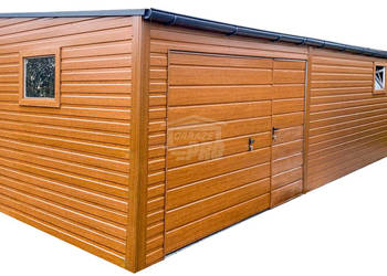 Garaż blaszany 7x3m - wiata 1m - brama - drzwi 2x okno  rynna  GP676