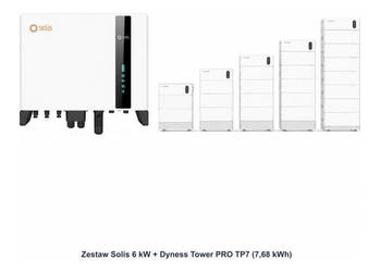 Zestaw Solis 6 kW + Dyness Tower PRO TP7 7,68 kWh