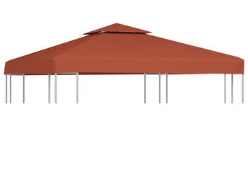 2-poziomowe zadaszenie do altany 310 g/m² 3x3 m terakotowe WM-46616