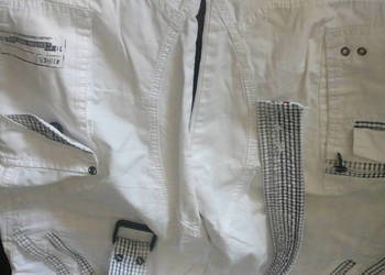 Spodnie białe jeans rozm M/L rybaczki za kolano