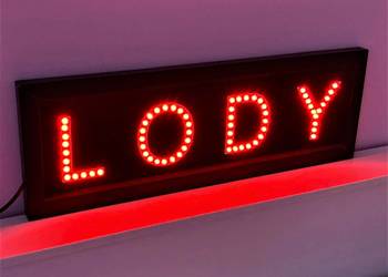 TABLICA REKLAMOWA LODY LED 60x20cm SZYLD NEON nowa