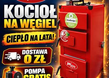 Kocioł piec na węgiel drewno 27kW do 220m2 darmowa dostawa gratis pompa