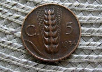 Włochy 5 Centesimi 1934r - Ładna
