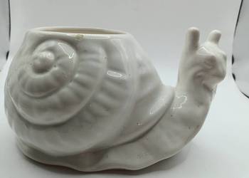 Doniczka osłonka dekoracja porcelana ślimak