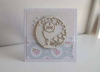 Kartka ręcznie z okazji Pierwszej Komunii Świętej handmade