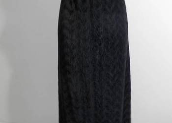 Spódnica Długa Wieczorowa Imprezowa Plisowana Wysoki Stan Czarna Solejka 48