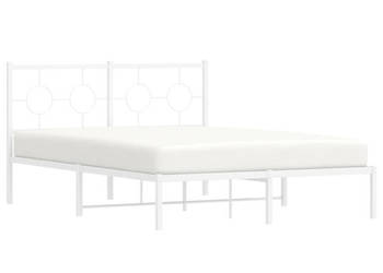 Łóżko Metalowe Białe Rama Łóżka Ze Stelażem Biała 140x200 cm WM-376276