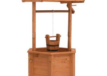 vidaXL Donica ogrodowa w formie studni życzeń, 40x40x84 cm, jodła(SKU:47238