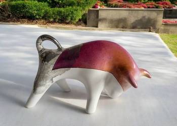BYK Znak zodiaku Figurka Byczek ceramiczny, ręcznie malowany