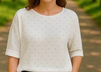 Bluzka damska z kryształkami Duże rozmiary Komfort i styl biust 136 CM