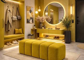 Pufa Tapicerowane Bubble Premium Żółta - Edite Meble