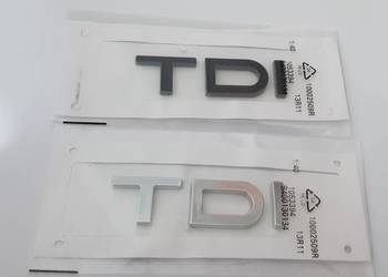 NOWY chrom przyklejany TDI srebrny czarny emblemat NOWY chrom przyklejany TDI srebrny czarny emblemat