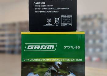 Akumulator motocyklowy GROM Y/GTX7L-BS 12V 6Ah 120A P+