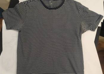 T-shirt w biało-granatowe paski, H&M, r. L