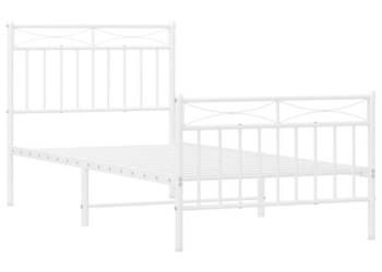 Łóżko Metalowe Białe Rama Łóżka Ze Stelażem Biała 90x200 cm WM-373751