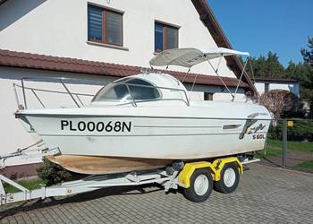 łódź motorowa kabinowa kabinówka, silnik 40KM i przyczepa DMC 1320kg