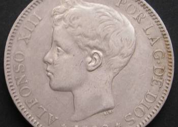 Hiszpania 5 peset 1898 - SREBRO - Alfonso XIII
