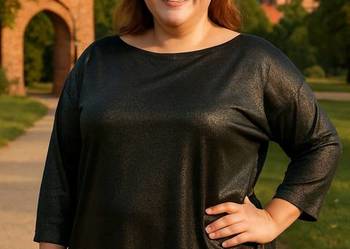 Bluzka damska Błyszcząca welurowa roz 44/46 biust 128 cm