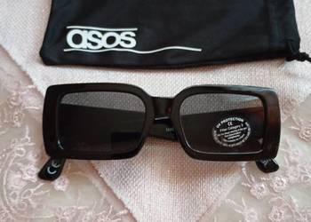 ASOS/Czarne okulary przeciwsłoneczne w etui z Londynu/NOWE