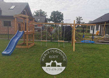 PROMOCJA / ogrodowy drewniany plac zabaw z domkiem /