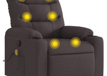 vidaXL Rozkładany fotel masujący, ciemnobrązowy(SKU:374161)