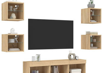7-częściowy zestaw mebli TV z LED dąb sonoma WM-3216585