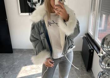 Nowa kurtka zimowa jesienna S/M puchata ocieplana denim