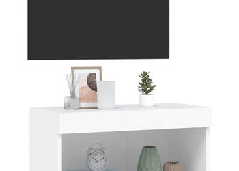 Szafka pod TV z oświetleniem LED biała 60x30x30 cm WM-837127