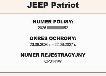 NOWA Cena NOWE OC,PT Jeep Patriot 4X4 2,0 CRD Terenowy SUV SPRZEDAM