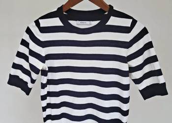 Bluzka w biało granatowe paski dzianinowa