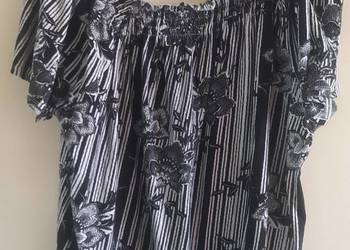 Elegancka letnia szaroczarna bluzka H&M roz 54-58.