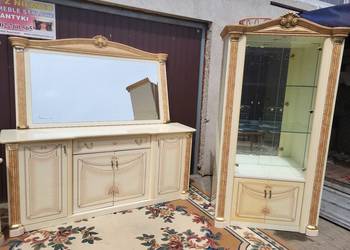 Komplet mebli włoskich komoda witryna lustro imitacja marmuru ! OKAZJA