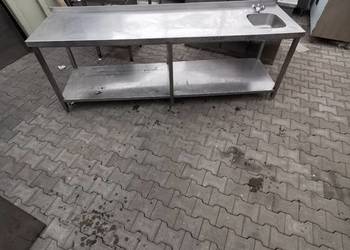 Stół roboczy 250x70x85 z zlewem 34x34x18