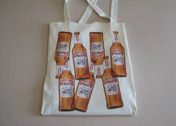 Duża bawełniana torba plażowa, piknikowa Żywiec typu shopper 54 x 47 cm