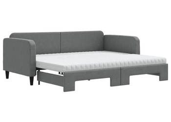 Sofa rozsuwana z materacami ciemnoszara tkanina 90x200 cm WM-3196835