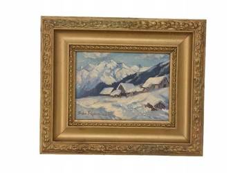 Stefan Filipkiewicz - Widok na Tatry Rysy - Polski Stary Obraz Olejny