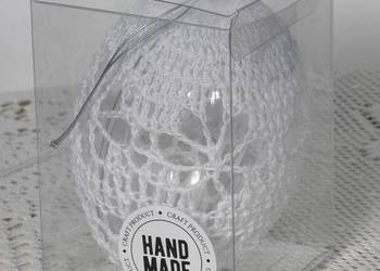 Jajo dziergane na szydełku, handmade, prezent, 10 cm