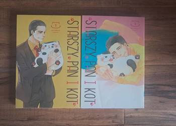 zestaw 2 książeczek manga "starszy pan i kot" stan bdb