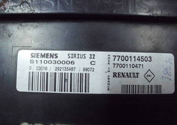 KOMPUTER SIRIUS 32 RENAULT S110030006 C 7700114503 Immo OFF
