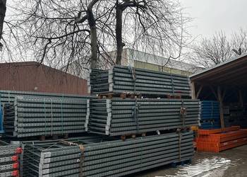 Regały dexion magazynowe paletowe rama H400cm trawers 275 hala przemysłowe